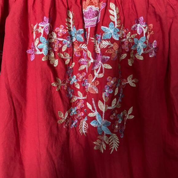 Free People Fleur Du Jour Embroidered Floral Dress in Red - Picture 6 of 7